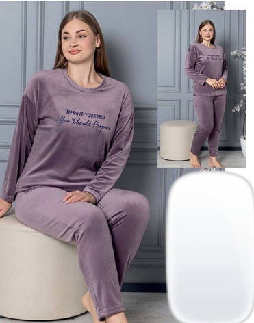 Жіноча піжама Wesha 3XL — 6XL фіолетовий, 5XL, фото 2