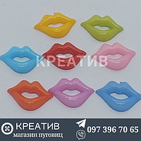 Пуговица детская пластиковая 32р 20мм цветные губы 100шт (5$)