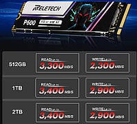 SSD Reletech P600 1 Tb M.2 NVMe PCIe 3.0 x4 2280, цена: 2675