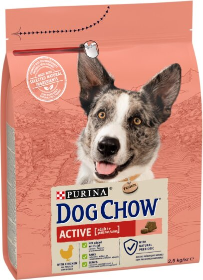 Сухий корм для активних дорослих собак Dog Chow (Дог Чау) Active з куркою 2.5 кг