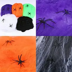 Декоративне павутиння з павуками на Хелловін MA23-166/MA23-165/MA23-164 H