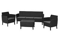 Комплект пластиковой садовой мебели Keter Salemo 3 seater set графит 253239