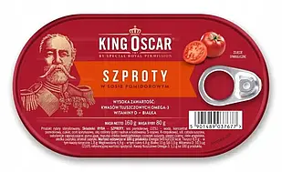 Шпроти King Oskar у томатному соусі, 160 г, Польща, ж/б, з вітаміном Омега 3