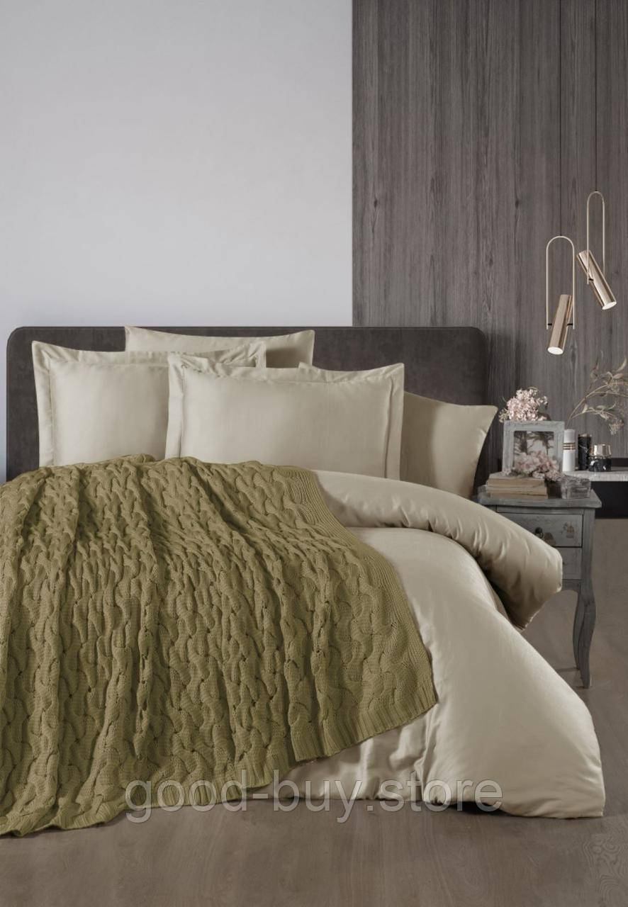 Постільна білизна з в'язаним покривалом First choice Nirvana Tango green