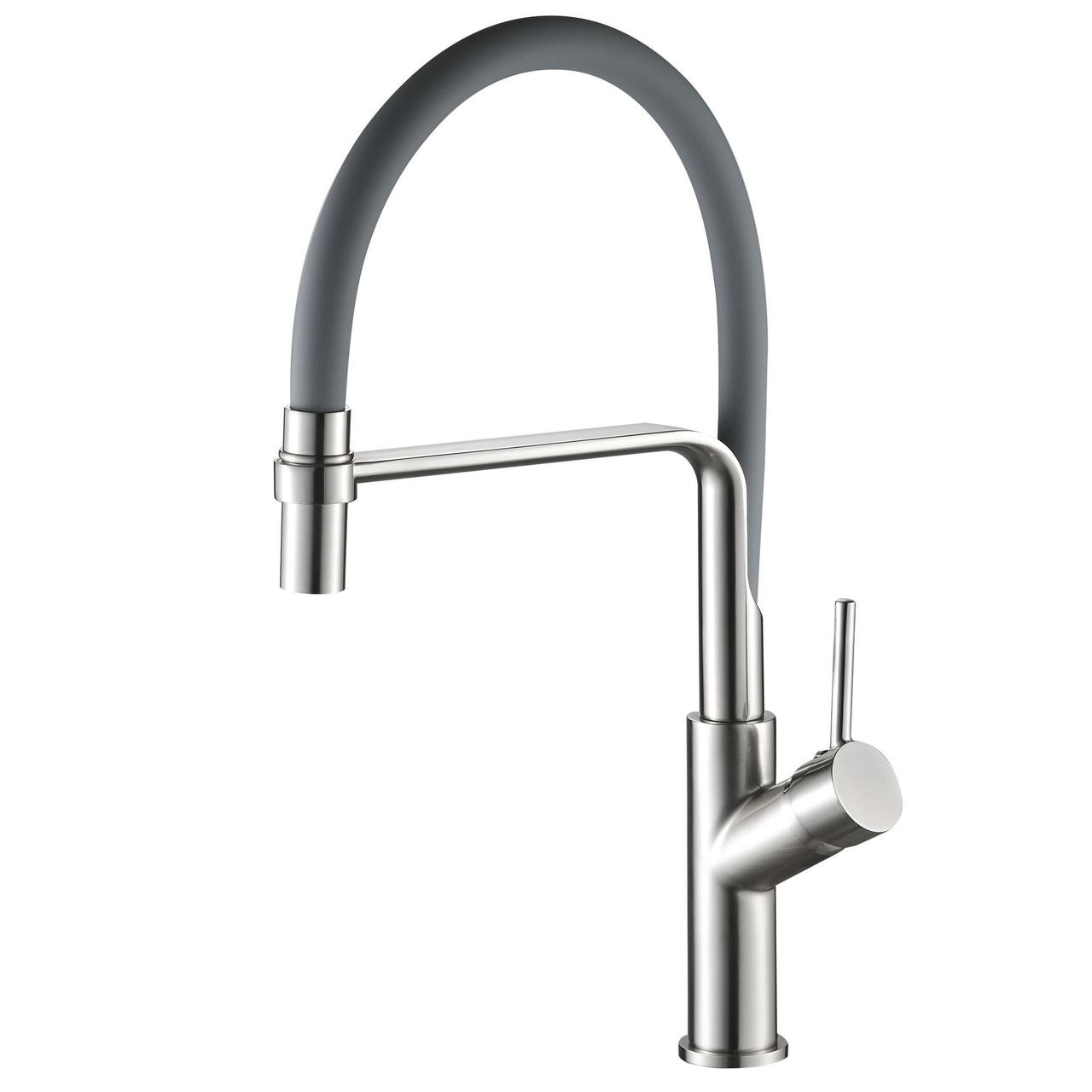 Кухонний змішувач Globus Lux DENVER Flex GDF-32-08-02 сірий гнучкий