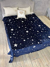 Теплий Плед-покривало Євро розмір 200х220см. Королівська мікрофібра Зоряне небо