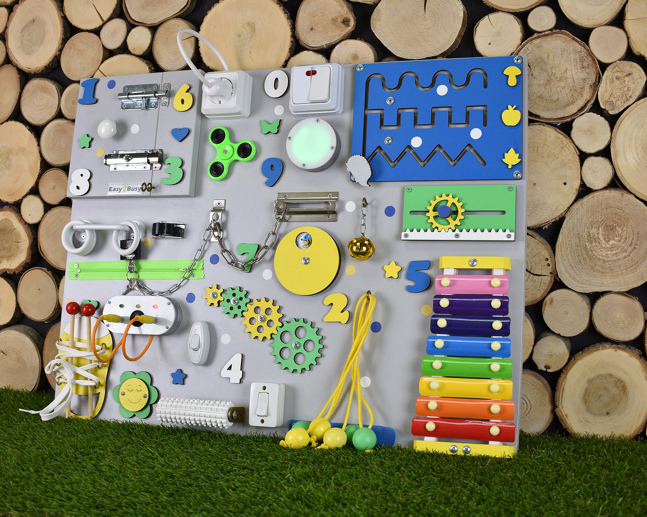 Бізіборд  Бизиборд з ліхтариком Бізі борд Busyboard Busy Board Розвиваюча Монтессорі Дошка Подарунок на Рік дитині Бізікуб 1 Рочок