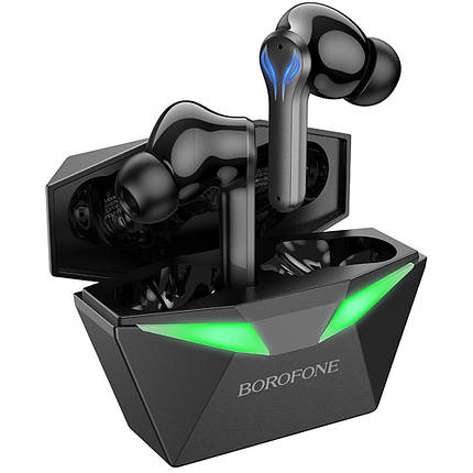 Ігрові бездротові навушники Borofone Gaming BW24 вакуумні Bluetooth з мікрофоном підсвіткою Чорний, фото 1