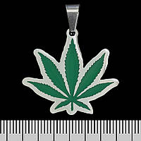 Кулон Cannabis (зелений) фігурний (ptsb-185)