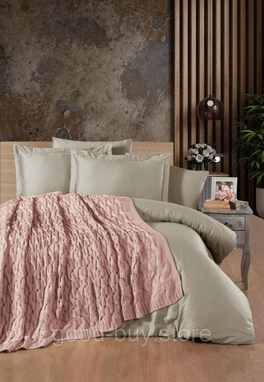 Постільна білизна з в'язаним покривалом First choice Nirvana Tango powder