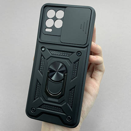Чохол для Realme 8 Pro протиударний чохол зі шторкою для камери на телефон реалмі 8 про чорний crt, фото 1