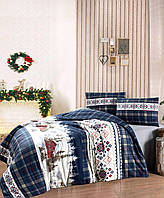 Комплект постільної білизни First Choice Flannel Nature Navy Blue фланель 220-200 см синій