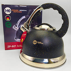 Чайник з нержавіючої сталі зі свистком і гранітним покриттям ZP021 для всіх видів плит на 3.5л