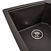 Гранітна мийка подвійна для кухні Platinum 7850 HARMONY 780x500x210мм матова темна скеля, фото 4
