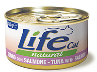 Консерва LifeCat Tuna With Salmon для кошек от 6 месяцев, с тунцом и лососем, 85 г