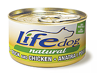 Консерва для взрослых собак LifeDog Duck And Chicken утка с курятиной и овощами 90 г 420618