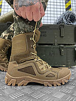 Мужские тактические ботинки protect военные утепленные на флисе зимняя теплая обувь высокая койот зима
