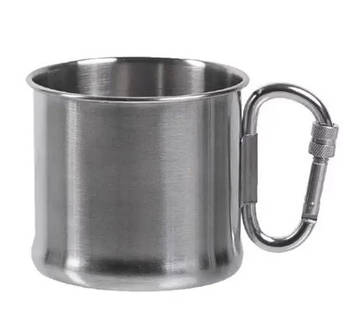 Кружка сталева Mil-Tec з карабіном 500 мл 14607900.PeremogaUA