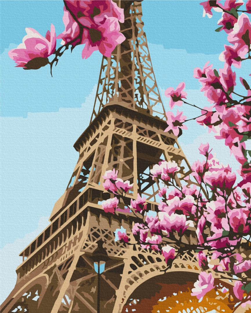 Картини за номерами 40×50. Сакура в Парижі. Brushme