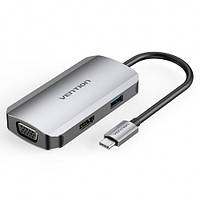 Док-станция Vention TOAHB USB3.1 Type-C-HDMI/VGA/USB 3.0/PD 100W Hub 4-in-1