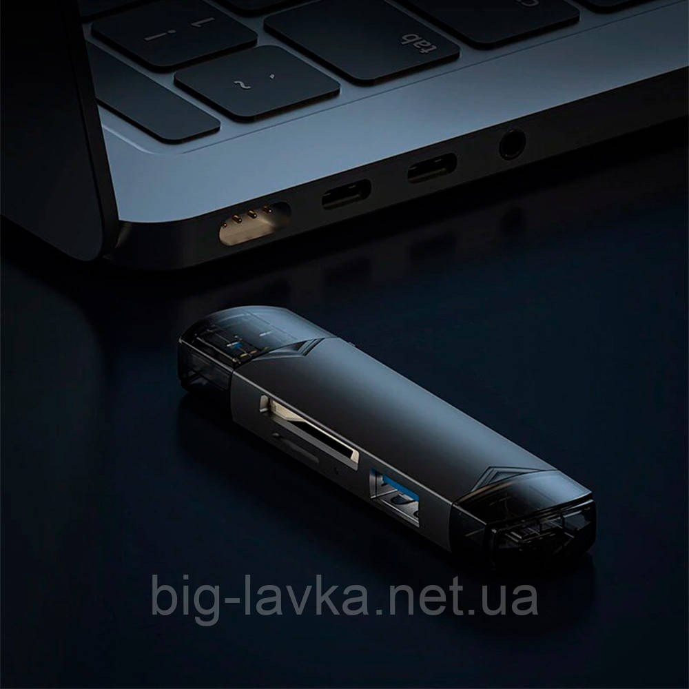Кардридер 6v1 OTG USB 3.0/Type-C  Чорний, фото 1