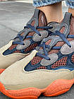 Жіночі кросівки Adidas Yeezy Boost 500 GX3607 бежеві замшеві Адідас Ізі 500 весняні осінні, фото 6