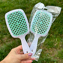 Гребінець для волосся Superbrush Hollow Comb, білий/м'ятний