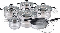 Набор кухонной посуды из нержавеющей стали 12 предметов Edenberg EB-4080 Набор кастрюль для индукционной плиты