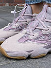 Жіночі кросівки Adidas Yeezy Boost 500 GX3607 бузкові замшеві Адідас Ізі 500 весняні осінні, фото 3