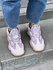 Жіночі кросівки Adidas Yeezy Boost 500 GX3607 бузкові замшеві Адідас Ізі 500 весняні осінні, фото 5