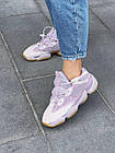 Жіночі кросівки Adidas Yeezy Boost 500 GX3607 бузкові замшеві Адідас Ізі 500 весняні осінні, фото 4