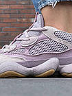 Жіночі кросівки Adidas Yeezy Boost 500 GX3607 бузкові замшеві Адідас Ізі 500 весняні осінні, фото 9