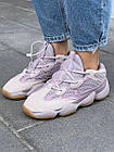Жіночі кросівки Adidas Yeezy Boost 500 GX3607 бузкові замшеві Адідас Ізі 500 весняні осінні, фото 6