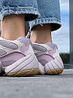 Жіночі кросівки Adidas Yeezy Boost 500 GX3607 бузкові замшеві Адідас Ізі 500 весняні осінні, фото 7