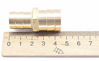 Двусторонний соединитель на шланг (латунь) 16*20мм (адаптер, елочка) (F 517)