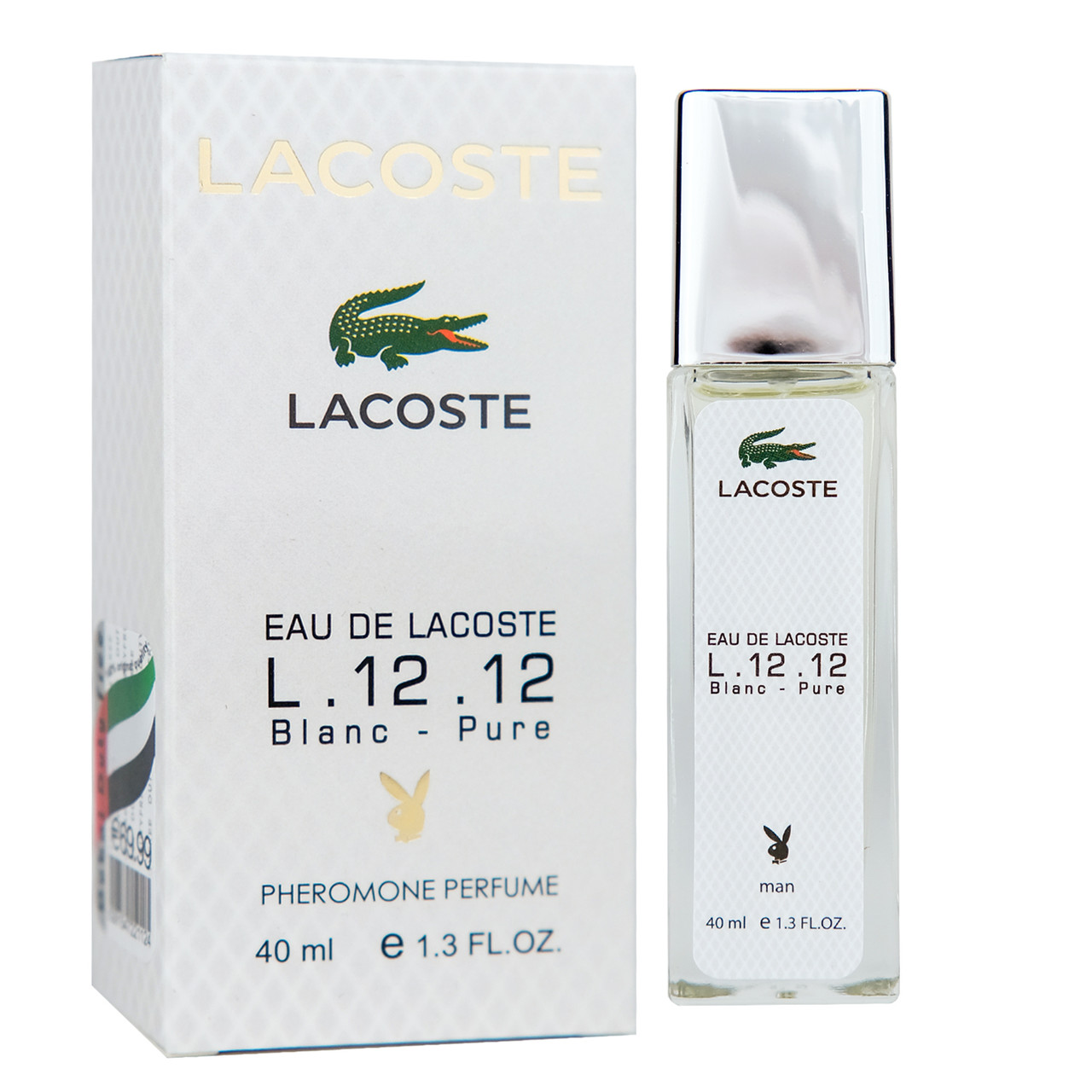 Lacoste Eau De Lacoste L.12.12 Blanc-Pure Pheromone Parfum чоловічий 40 мл, фото 1
