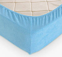 Простирадло махрове на гумці чехол тканина: сатін люкс 100% бавовна (180х200х30) Crystal Seas