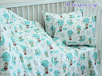 Дитячий комплект постільної білизни в ліжечко Тканина Renforce Lux 100% бавовна До зірок блакитний колір