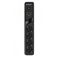 Сетевой фильтр Proove Power Socket P-04 (4 розетки + 4 USB + 2 Type-C) 2М black