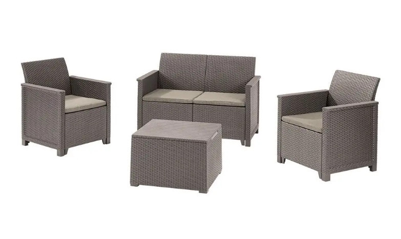 Комплект пластикових садових меблів Keter Elodie 2 Seater Sofa Set 246155 капучино (254091)
