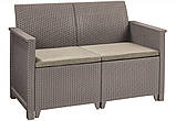 Комплект пластикових садових меблів Keter Elodie 2 Seater Sofa Set 246155 капучино (254091), фото 7