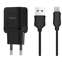 Мережевий зарядний пристрій для телефона Hoco C22A Black (1USB 2.4A Lightning )