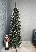 Праздничная новогодняя елка Лидия с белыми кончиками конусна 2,2 м