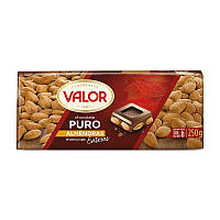 Шоколад Valor, чорний з цільним мигдалем Puro Almendras (без глютена ) 250 г.