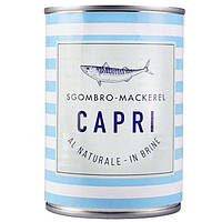 Макрель шматками у власному соці, CAPRI Sgombro-Mackerel al naturale 425г (Італія)