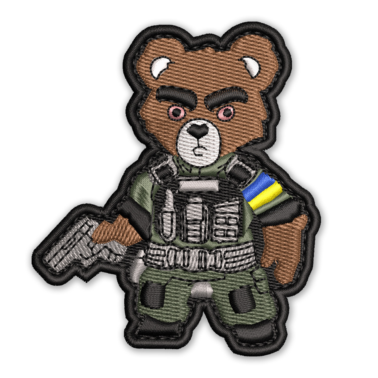 Шеврон, нашивка ВЕДМІДЬ ВОЇН зі зброєю з липучкою