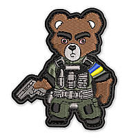 Шеврон, нашивка ВЕДМІДЬ ВОЇН зі зброєю з липучкою