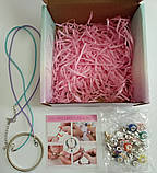 Набір для творчості створення браслетів Пандора в коробці Біжутерія Подарунок для дівчинки, шарми, намистини 25 перед, фото 3