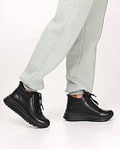 Кросівки зимові Kento 3011 37 чорні шкіра вовна 36, фото 2