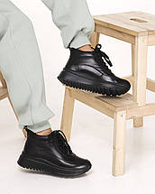 Кросівки зимові Kento 3011 37 чорні шкіра вовна 36, фото 3